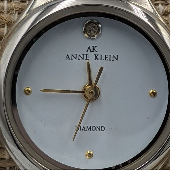 Anne Klein Diamond Gold Silver Tone Watch 6.5\